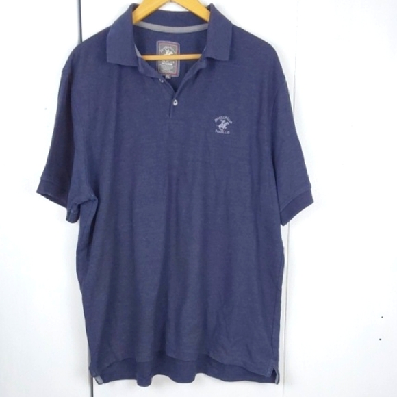 Beverly Hills Polo Club Navy Blue Short Sleeve Polo Shirt Acadamia Preppy Sz.XL - Picture 1 of 8